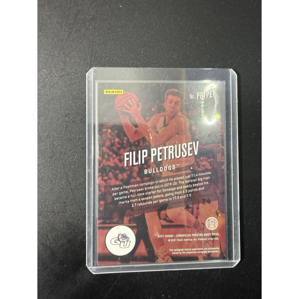 2021-22 Panini Chronicles Draft‎ Picks Pink Filip Petrusev #PBFPET Auto